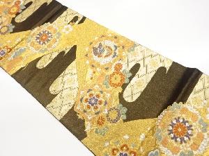 ヱ霞に松皮菱・華文・蝶模様織出し袋帯